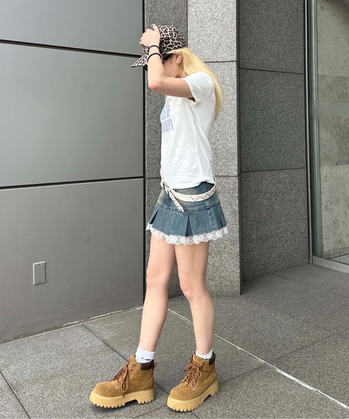 sedacle girl(セダクルガール)の「アップリケアイラブTシャツ(Tシャツ/カットソー・レディース・ブラック/ホワイト×レッド/ホワイト×ブルー・MEDIUM/SMALL)」の13枚目の写真
