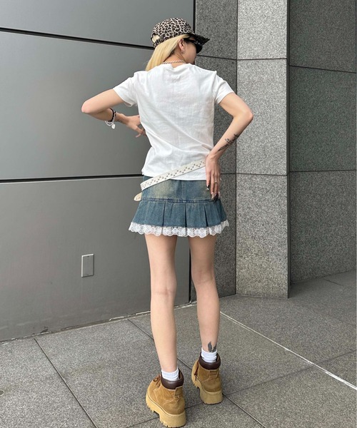 sedacle girl(セダクルガール)の「アップリケアイラブTシャツ(Tシャツ/カットソー・レディース・ブラック/ホワイト×レッド/ホワイト×ブルー・MEDIUM/SMALL)」の14枚目の写真
