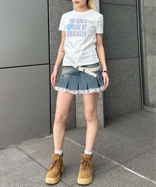 sedacle girl(セダクルガール)の「アップリケアイラブTシャツ(Tシャツ/カットソー・レディース・ブラック/ホワイト×レッド/ホワイト×ブルー・MEDIUM/SMALL)」の11枚目の写真