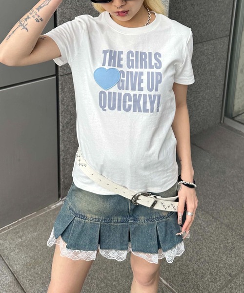 sedacle girl(セダクルガール)の「アップリケアイラブTシャツ(Tシャツ/カットソー・レディース・ブラック/ホワイト×レッド/ホワイト×ブルー・MEDIUM/SMALL)」の7枚目の写真
