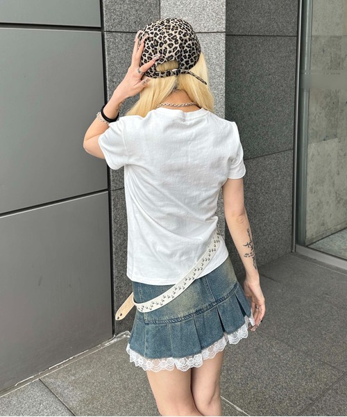 sedacle girl(セダクルガール)の「アップリケアイラブTシャツ(Tシャツ/カットソー・レディース・ブラック/ホワイト×レッド/ホワイト×ブルー・MEDIUM/SMALL)」の10枚目の写真