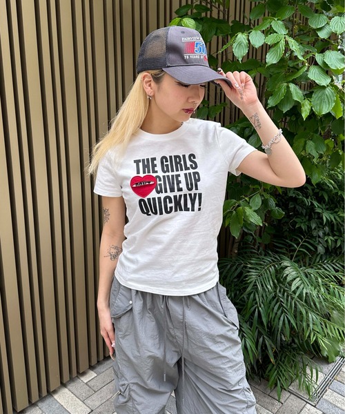 sedacle girl(セダクルガール)の「アップリケアイラブTシャツ(Tシャツ/カットソー・レディース・ブラック/ホワイト×レッド/ホワイト×ブルー・MEDIUM/SMALL)」の6枚目の写真