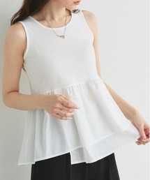 ad thie | アシメギャザー切り替え タンクトップ(タンクトップ)