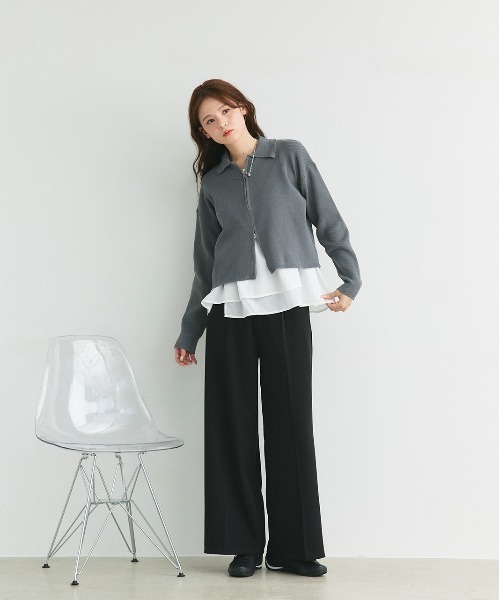 ad thie（アドティエ）の「アシメギャザー切り替え タンクトップ（タンクトップ・レディース・オフホワイト/ブラック・FREE）」の14枚目の写真