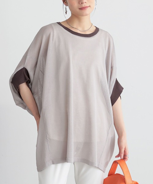 n'OrLABEL(ノアールレーベル)の「【機能素材】『変形ドルマンシアーニット』(ニット/セーター・レディース・アイボリー/グレイッシュベージュ/ブラック/ネイビー・FREE)」の3枚目の写真