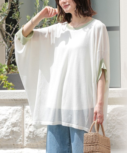 n'OrLABEL(ノアールレーベル)の「【機能素材】『変形ドルマンシアーニット』(ニット/セーター・レディース・アイボリー/グレイッシュベージュ/ブラック/ネイビー・FREE)」の1枚目の写真