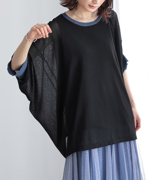 n'OrLABEL(ノアールレーベル)の「【機能素材】『変形ドルマンシアーニット』(ニット/セーター・レディース・アイボリー/グレイッシュベージュ/ブラック/ネイビー・FREE)」の2枚目の写真