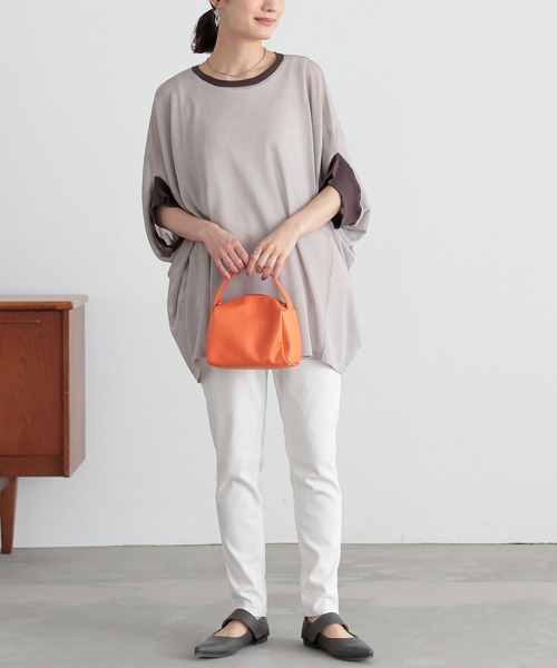 n'OrLABEL(ノアールレーベル)の「【機能素材】『変形ドルマンシアーニット』(ニット/セーター・レディース・アイボリー/グレイッシュベージュ/ブラック/ネイビー・FREE)」の5枚目の写真