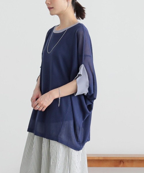 n'OrLABEL(ノアールレーベル)の「【機能素材】『変形ドルマンシアーニット』(ニット/セーター・レディース・アイボリー/グレイッシュベージュ/ブラック/ネイビー・FREE)」の10枚目の写真