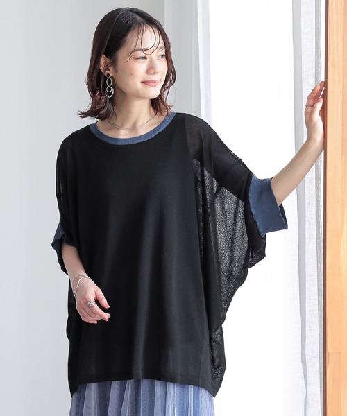 n'OrLABEL(ノアールレーベル)の「【機能素材】『変形ドルマンシアーニット』(ニット/セーター・レディース・アイボリー/グレイッシュベージュ/ブラック/ネイビー・FREE)」の12枚目の写真