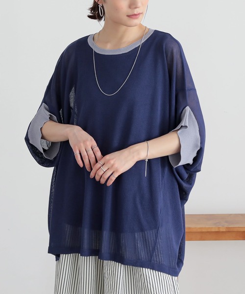 n'OrLABEL(ノアールレーベル)の「【機能素材】『変形ドルマンシアーニット』(ニット/セーター・レディース・アイボリー/グレイッシュベージュ/ブラック/ネイビー・FREE)」の9枚目の写真