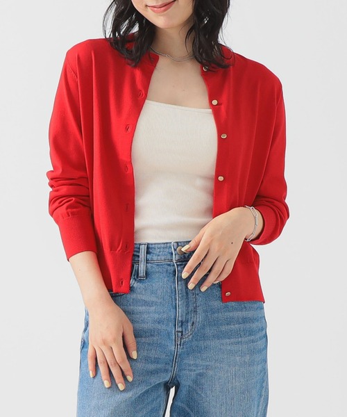 B:MING by BEAMS（ビーミングバイビームス）の「デザインボタン カーディガン（カーディガン/ボレロ・レディース・ネイビー/レッド/ブルー/オフホワイト・ONE SIZE）」の4枚目の写真