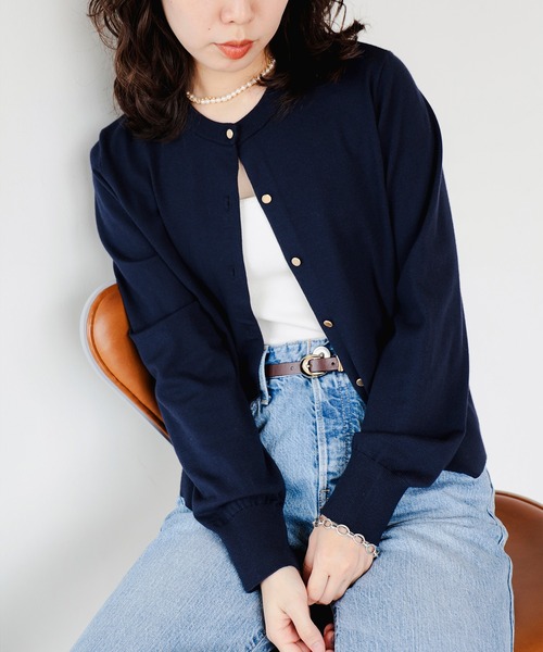 B:MING by BEAMS（ビーミングバイビームス）の「デザインボタン カーディガン（カーディガン/ボレロ・レディース・ネイビー/レッド/ブルー/オフホワイト・ONE SIZE）」の8枚目の写真