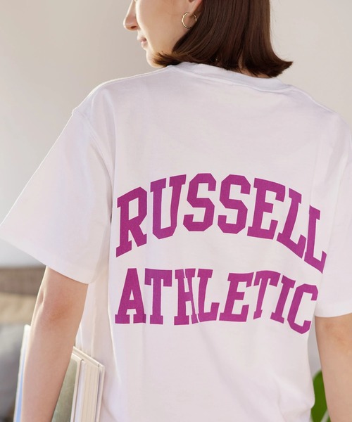 Russell Athletic（ラッセルアスレティック）の「Duckster/ダックスター　RIUSSEL ATHLETIC 別注TEE（カレッジビッグロゴ）（Tシャツ/カットソー・メンズ・ライトグレー/ホワイト/ブラック・MEDIUM/LARGE/X-LARGE）」の20枚目の写真