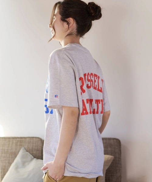 Russell Athletic（ラッセルアスレティック）の「Duckster/ダックスター　RIUSSEL ATHLETIC 別注TEE（カレッジビッグロゴ）（Tシャツ/カットソー・メンズ・ライトグレー/ホワイト/ブラック・MEDIUM/LARGE/X-LARGE）」の18枚目の写真