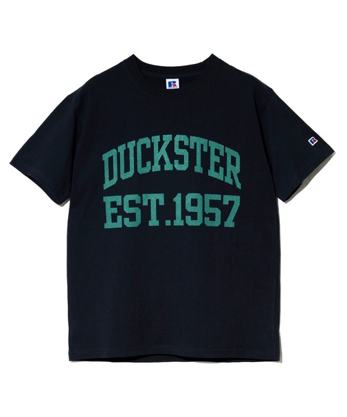 Russell Athletic（ラッセルアスレティック）の「Duckster/ダックスター　RIUSSEL ATHLETIC 別注TEE（カレッジビッグロゴ）（Tシャツ/カットソー・メンズ・ライトグレー/ホワイト/ブラック・MEDIUM/LARGE/X-LARGE）」の7枚目の写真