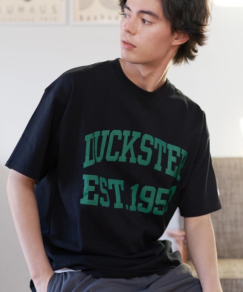 Russell Athletic（ラッセルアスレティック）の「Duckster/ダックスター　RIUSSEL ATHLETIC 別注TEE（カレッジビッグロゴ）（Tシャツ/カットソー・メンズ・ライトグレー/ホワイト/ブラック・MEDIUM/LARGE/X-LARGE）」の9枚目の写真
