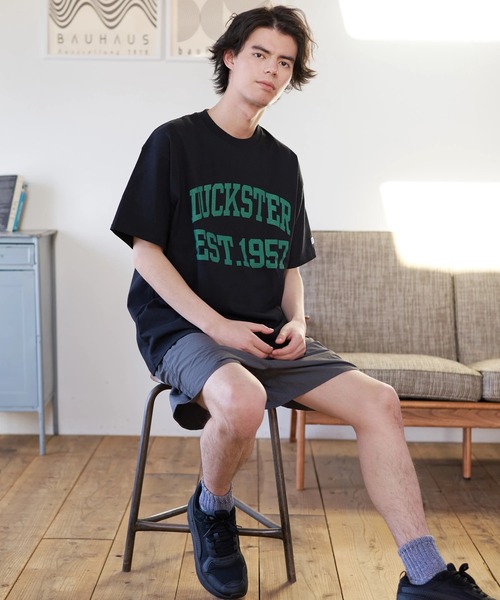 Russell Athletic（ラッセルアスレティック）の「Duckster/ダックスター　RIUSSEL ATHLETIC 別注TEE（カレッジビッグロゴ）（Tシャツ/カットソー・メンズ・ライトグレー/ホワイト/ブラック・MEDIUM/LARGE/X-LARGE）」の10枚目の写真