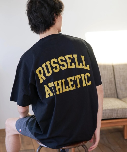 Russell Athletic（ラッセルアスレティック）の「Duckster/ダックスター　RIUSSEL ATHLETIC 別注TEE（カレッジビッグロゴ）（Tシャツ/カットソー・メンズ・ライトグレー/ホワイト/ブラック・MEDIUM/LARGE/X-LARGE）」の12枚目の写真