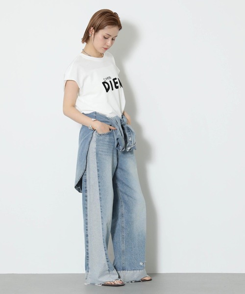 Gready Brilliant(グレディブリリアン)の「ハンドロゴフレンチTシャツ(Tシャツ/カットソー・レディース・ブラック/ブルーグレー/レッド/オフホワイト・FREE)」の8枚目の写真