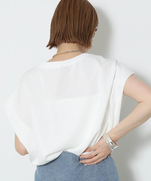 Gready Brilliant(グレディブリリアン)の「ハンドロゴフレンチTシャツ(Tシャツ/カットソー・レディース・ブラック/ブルーグレー/レッド/オフホワイト・FREE)」の10枚目の写真