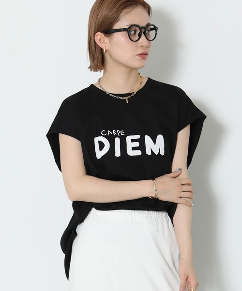 Gready Brilliant(グレディブリリアン)の「ハンドロゴフレンチTシャツ(Tシャツ/カットソー・レディース・ブラック/ブルーグレー/レッド/オフホワイト・FREE)」の16枚目の写真