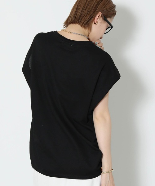 Gready Brilliant(グレディブリリアン)の「ハンドロゴフレンチTシャツ(Tシャツ/カットソー・レディース・ブラック/ブルーグレー/レッド/オフホワイト・FREE)」の18枚目の写真