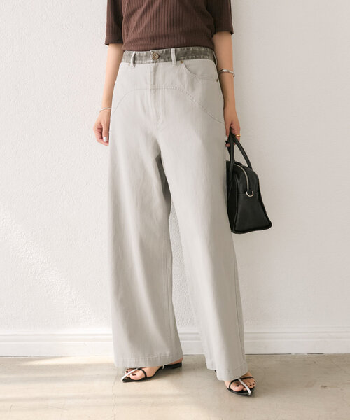 RIVE DROITE(リヴドロワ)の「【こなれ感抜群】カウボーイカットパンツ(その他パンツ・レディース・ブラウン/グレー・36/38)」の2枚目の写真