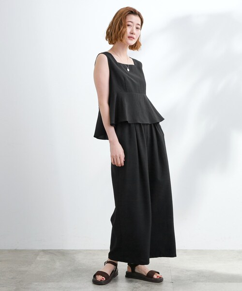 grove（グローブ）の「1枚でお洒落見え ストライプドッキングサロペット（サロペット/オーバーオール・レディース・ブラック/ライトグレー系2・03/02/04/01/05）」の17枚目の写真