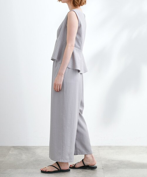 grove（グローブ）の「1枚でお洒落見え ストライプドッキングサロペット（サロペット/オーバーオール・レディース・ブラック/ライトグレー系2・03/02/04/01/05）」の9枚目の写真