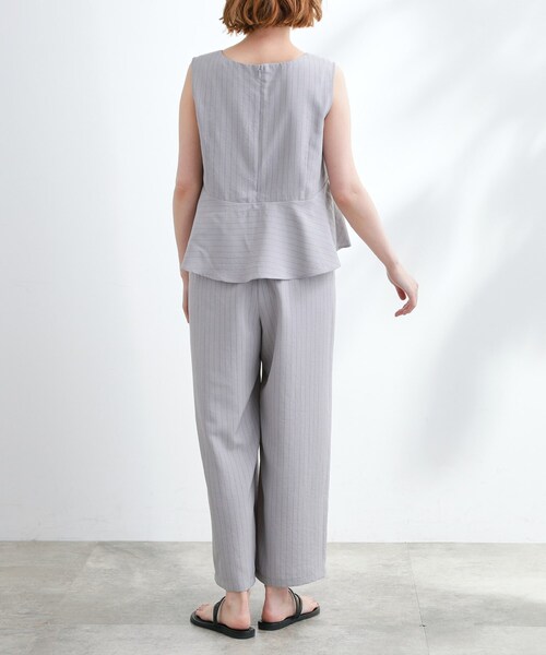 grove（グローブ）の「1枚でお洒落見え ストライプドッキングサロペット（サロペット/オーバーオール・レディース・ブラック/ライトグレー系2・03/02/04/01/05）」の8枚目の写真