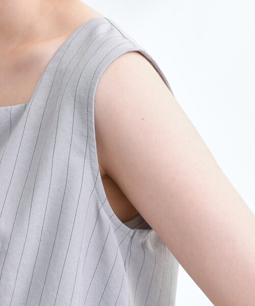 grove（グローブ）の「1枚でお洒落見え ストライプドッキングサロペット（サロペット/オーバーオール・レディース・ブラック/ライトグレー系2・03/02/04/01/05）」の5枚目の写真