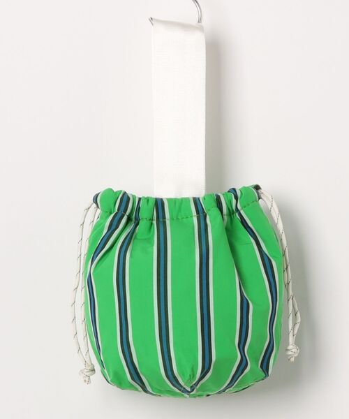 PUEBCO（プエブコ）の「SHIRT FABRIC DRAWSTRING BAG　Green Stripe（ハンドバッグ・メンズ・グリーン系その他・ONE SIZE）」の7枚目の写真