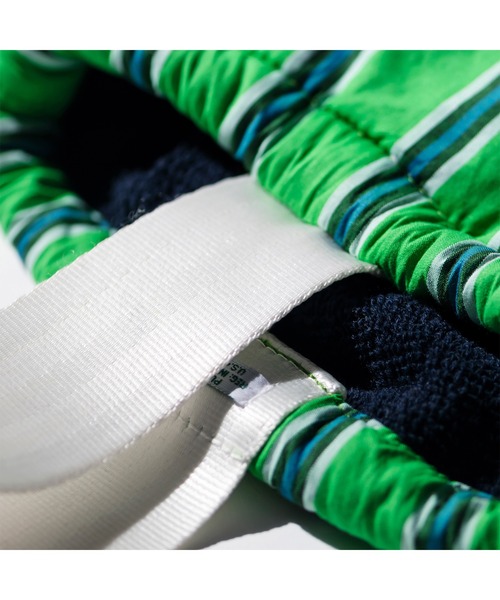 PUEBCO（プエブコ）の「SHIRT FABRIC DRAWSTRING BAG　Green Stripe（ハンドバッグ・メンズ・グリーン系その他・ONE SIZE）」の4枚目の写真