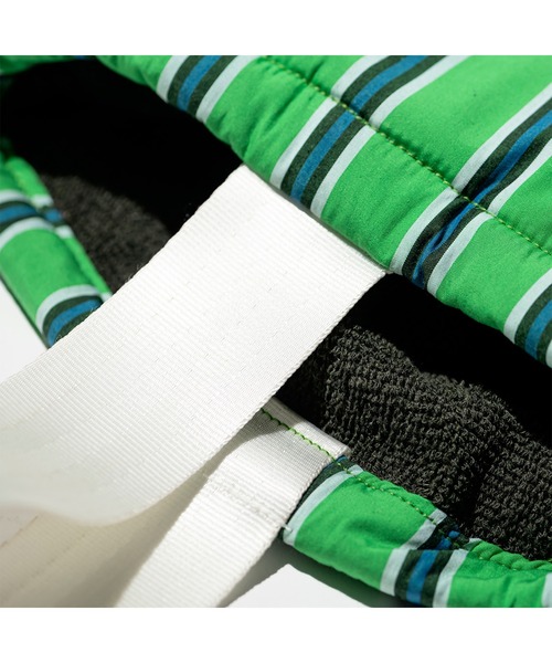 PUEBCO（プエブコ）の「SHIRT FABRIC DRAWSTRING BAG　Green Stripe（ハンドバッグ・メンズ・グリーン系その他・ONE SIZE）」の5枚目の写真