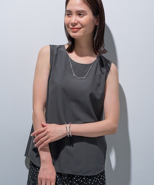 tシャツ 「接触冷感／UVケア／SETUP可能」エアリージョーゼット ノースリーブトップス レディース 接触冷感／UVケア／SETUP可能】エアリージョーゼット