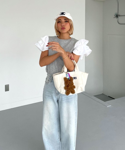 CHERI since1985(シェリ)の「袖フリルフェアリートップス(Tシャツ/カットソー・レディース・グレー/ホワイト・FREE)」の21枚目の写真