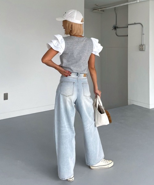 CHERI since1985(シェリ)の「袖フリルフェアリートップス(Tシャツ/カットソー・レディース・グレー/ホワイト・FREE)」の22枚目の写真