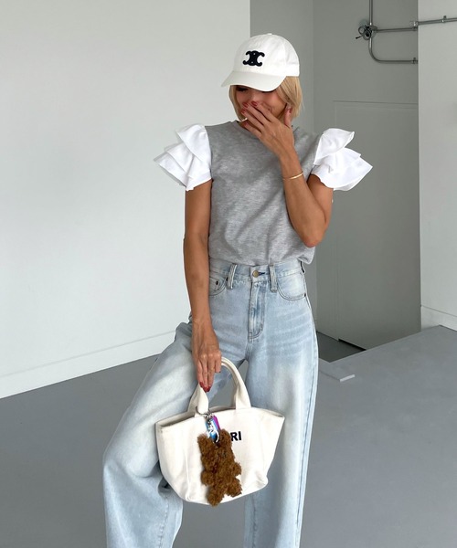 セール】袖フリルフェアリートップス（Tシャツ/カットソー