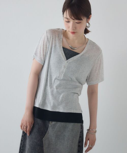 kivi(キヴィ)の「fake layered tops(Tシャツ/カットソー・レディース・グレー系その他/ブラック/ブラウン・FREE)」の13枚目の写真