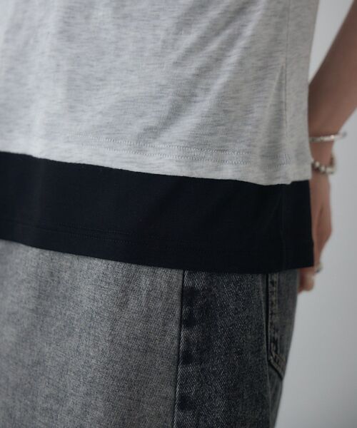 kivi(キヴィ)の「fake layered tops(Tシャツ/カットソー・レディース・グレー系その他/ブラック/ブラウン・FREE)」の6枚目の写真