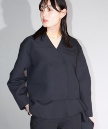 Ranerrh（ラネリ）の「ダブルクロスデザインジャケット【喪服・礼服】【入卒式・結婚式】【セットアップ展開有】【オフィス/ビジネス/デイリーにも使える】【秋冬用】（スーツジャケット）」