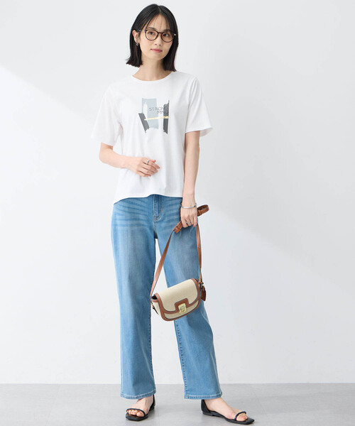 A/C DESIGN BY ALPHA CUBIC(エーシーデザインバイアルファキュービック)の「【接触冷感・UVカット】グラフィックTシャツ(Tシャツ/カットソー・レディース・オフホワイト/ライトグレー・M/L/LL)」の8枚目の写真