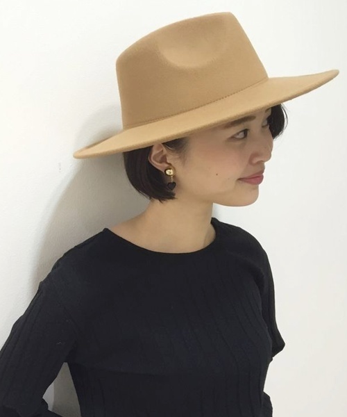 Kastane（カスタネ）の「中折れHAT（ハット・レディース・ブラック/ベージュ/ネイビー/カーキ/グレー・FREE）」の3枚目の写真