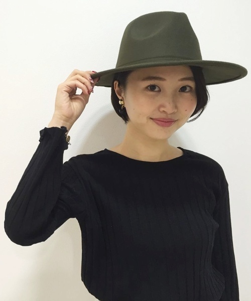 Kastane（カスタネ）の「中折れHAT（ハット・レディース・ブラック/ベージュ/ネイビー/カーキ/グレー・FREE）」の4枚目の写真