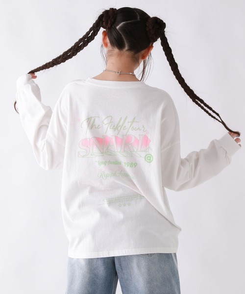 repipi armario（レピピ アルマリオ）の「AcidWashルーズロンT（Tシャツ/カットソー・キッズ・ブラック系2/ブラック系3/ブラック系1/ホワイト系2/ホワイト系1/ホワイト系3/ピンク・SMALL/LARGE/MEDIUM）」の2枚目の写真