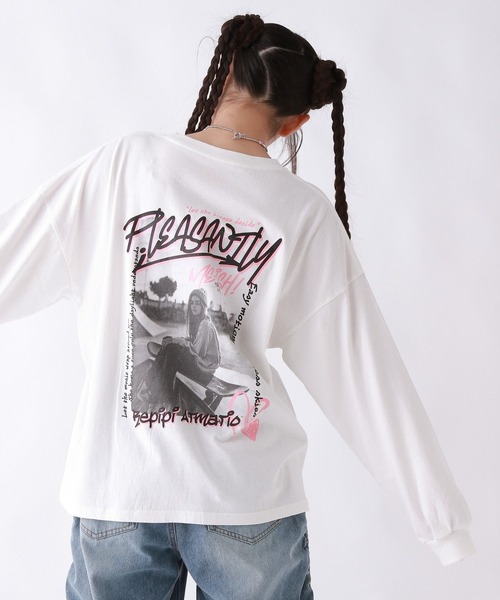 repipi armario（レピピ アルマリオ）の「AcidWashルーズロンT（Tシャツ/カットソー・キッズ・ブラック系2/ブラック系3/ブラック系1/ホワイト系2/ホワイト系1/ホワイト系3/ピンク・SMALL/LARGE/MEDIUM）」の3枚目の写真