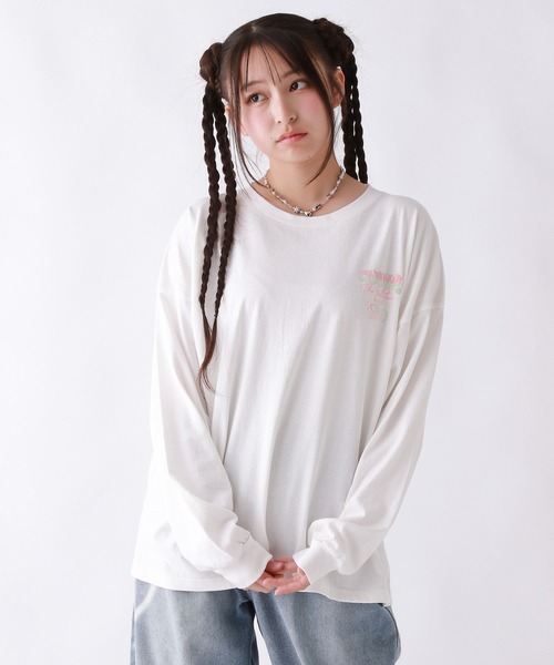 repipi armario（レピピ アルマリオ）の「AcidWashルーズロンT（Tシャツ/カットソー・キッズ・ブラック系2/ブラック系3/ブラック系1/ホワイト系2/ホワイト系1/ホワイト系3/ピンク・SMALL/LARGE/MEDIUM）」の8枚目の写真