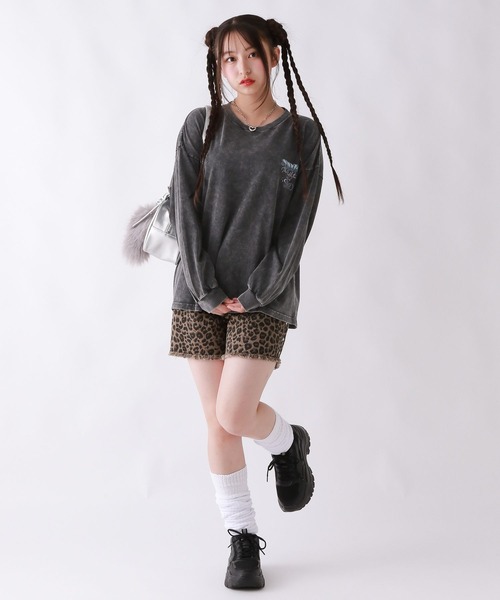 repipi armario（レピピ アルマリオ）の「AcidWashルーズロンT（Tシャツ/カットソー・キッズ・ブラック系2/ブラック系3/ブラック系1/ホワイト系2/ホワイト系1/ホワイト系3/ピンク・SMALL/LARGE/MEDIUM）」の9枚目の写真