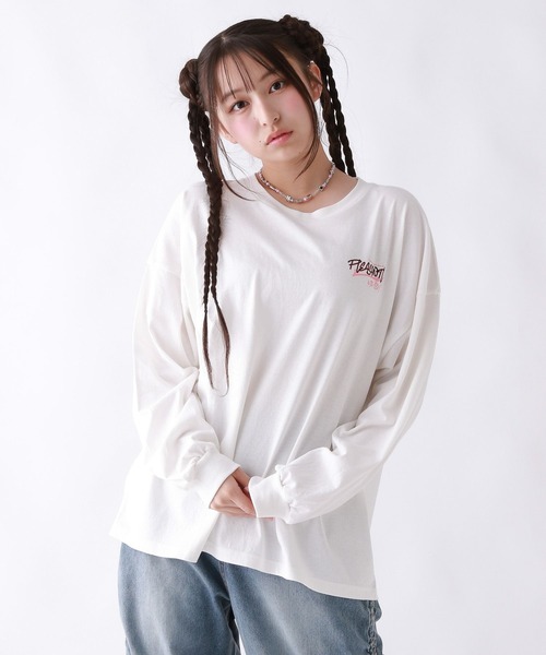 repipi armario（レピピ アルマリオ）の「AcidWashルーズロンT（Tシャツ/カットソー・キッズ・ブラック系2/ブラック系3/ブラック系1/ホワイト系2/ホワイト系1/ホワイト系3/ピンク・SMALL/LARGE/MEDIUM）」の12枚目の写真